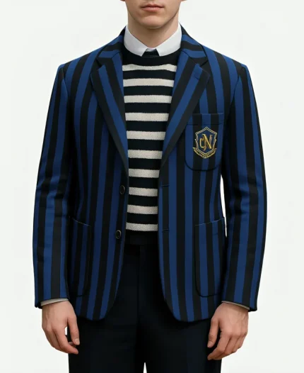 Isaac Ordonez TV Series Wednesday Season 02 Pugsley Addams Plaid Coat