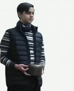 Isaac Ordonez Wednesday Season 02 Pugsley Addams Black Puffer Vest