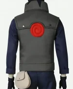 Japanese TV Series Naruto Kakashi Hatake Uzumaki Logo Green Zip Up Stand Style Flak Vest