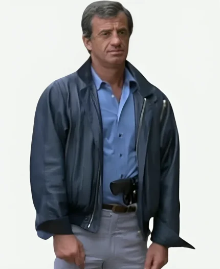 Jean-Paul Belmondo The Professional Blue Leather Jacket