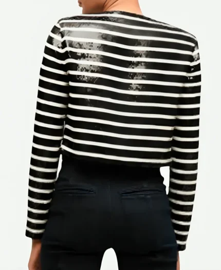 Jenna Bush Hager The Today Show 2025 Black & White Sequin Striped Jacket