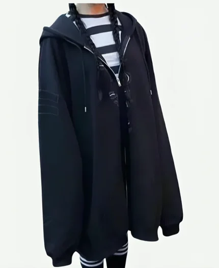 Jenna Ortega TV Series Wednesday 2022 Black Baggy Hoodie