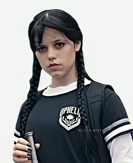 Jenna Ortega TV Series Wednesday Season 2 Short-Sleeved Black T-Shirt