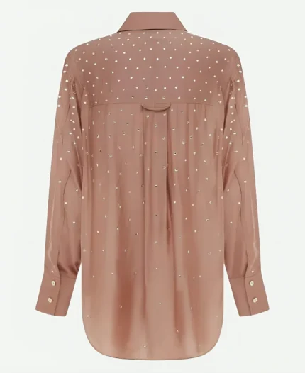 Jessie Stephens The Project 2025 Rose Pink Embellished Blouse