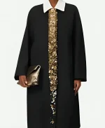 Joanna Lumley Wednesday TV Series Season 2 Episode 4 Grandmama Sequin-Embellished Black Coat