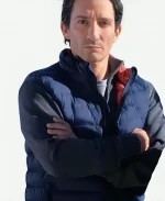 Juan Minujín TV Series Caught 2025 Marcos Brown Blue Puffer Vest