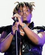 American Rap Singer Jarad Anthony Higgins Juice Wrld Black Studded Puffer Vest