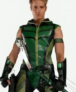 Justin Hartley Smallville Green Leather Vest