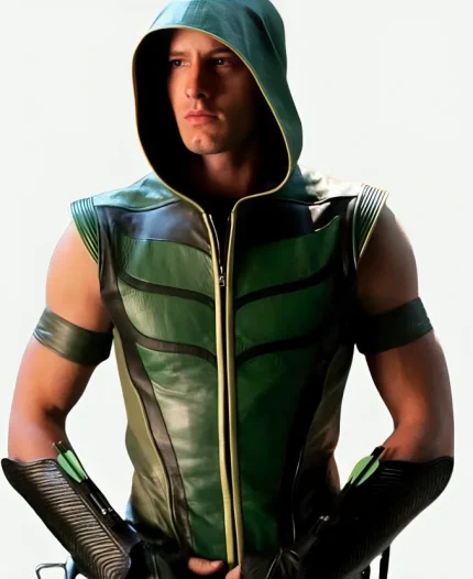 Justin Hartley Smallville Leather Green Vest