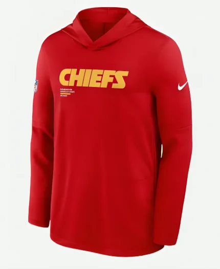 Kansas City Chiefs Sideline Performance Long Sleeve Hoodie T-Shirt