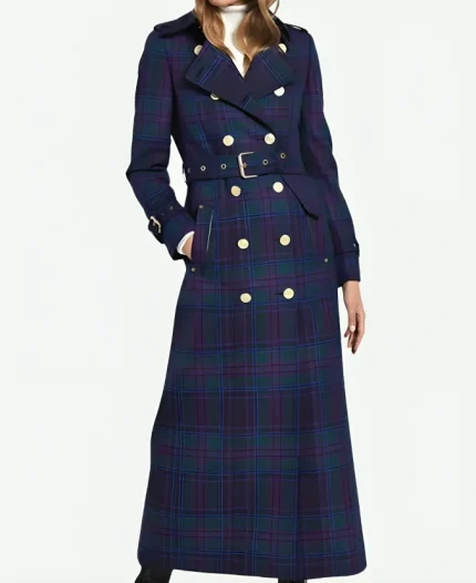 Kate Middleton Double Breasted Holland Tartan Plaid Coat