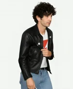 LA 2025 Matty Healy Black Leather Jacket