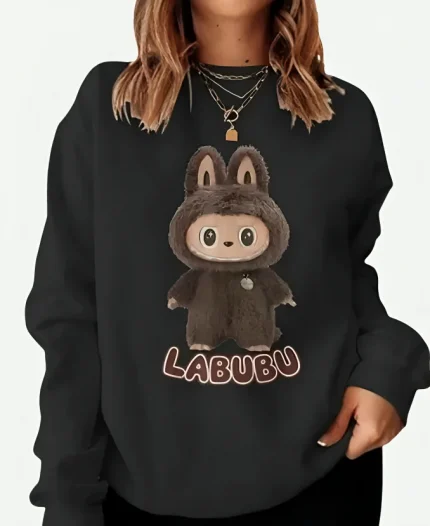 Labubu Doll The Monster Black Sweatshirt For Sale