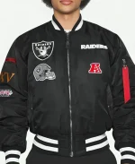 Las Vegas Raiders Black Bomber Jacket For Unisex