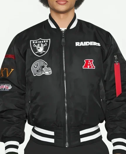 Las Vegas Raiders Black Bomber Jacket For Unisex