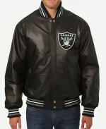 Las Vegas Raiders Leather Black Jacket For Unisex