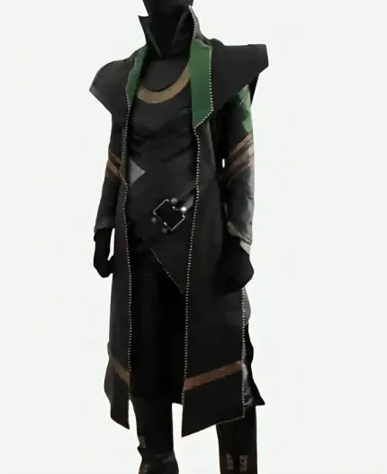 Loki Long Leather Costume Coat