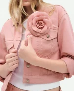 Love Shack Fancy Pink Denim Jacket