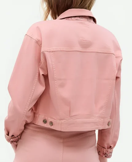 Love Shack Fancy Pink Denim Jacket For Sale