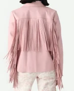 Love Shack Fancy Pink Fringe Jacket For Women