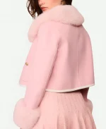 Love Shack Fancy Pink Fur Jacket For Sale