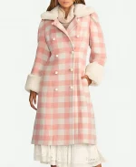 Love Shack Fancy Pink Plaid Coat