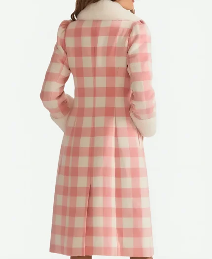 Love Shack Fancy Pink Plaid Coat For Sale