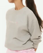 Love Shack Fancy Pink Pullover Grey Sweatshirt