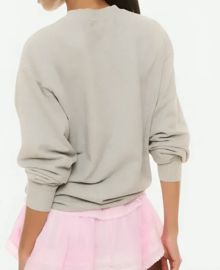 Love Shack Fancy Pink Pullover Grey Sweatshirt For Sale