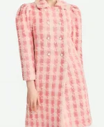 Love Shack Fancy Pink Tweed Coat