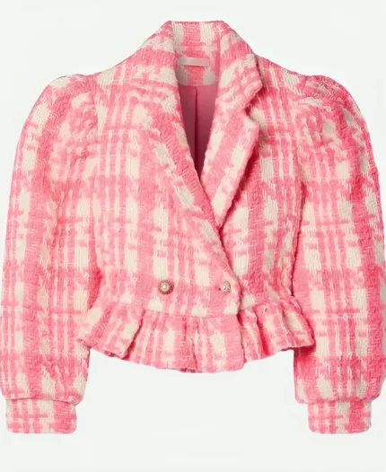 Love Shack Fancy Pink Tweed Jacket For Sale