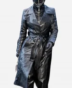 Met Gala 2021 Kim Kardashian Black Leather Coat For Sale