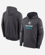 Miami Dolphins Nike Anthracite Toss Sweep Performance Hoodie
