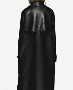 Missguided Leather Trench Black Coat For Unisex
