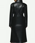 Missguided Leather Trench Coat For Sale