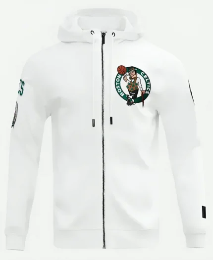 NBA Boston Celtics 2025 Pullover White Hooded Jacket