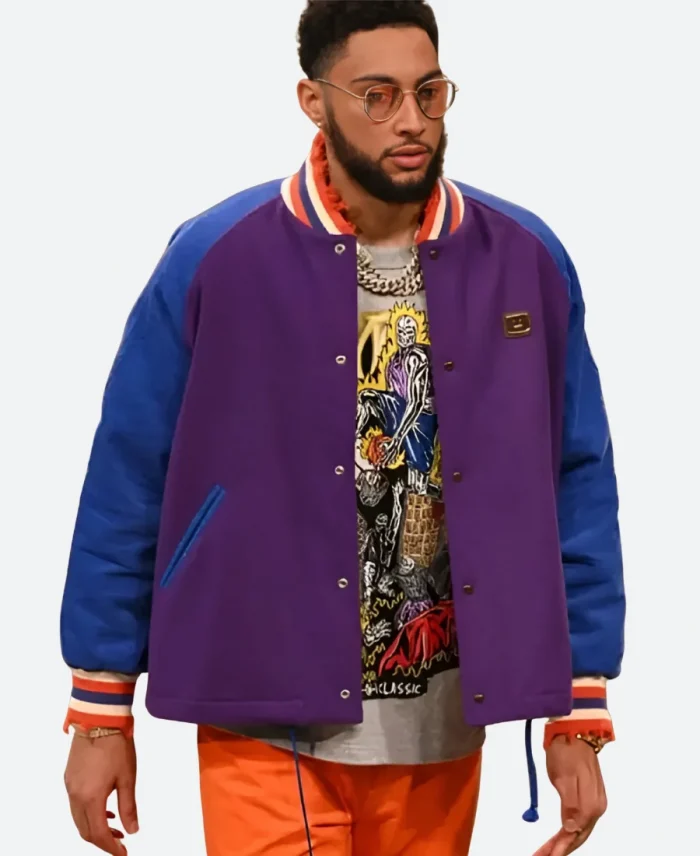 NBA Brooklyn Nets Ben Simmons Purple & Blue Varsity Jacket