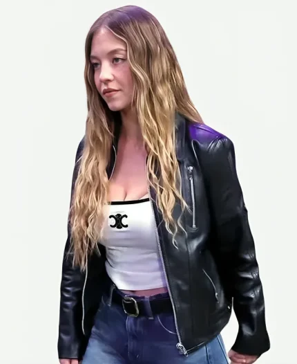 NBA Game 2025 Sydney Sweeney Leather Jacket