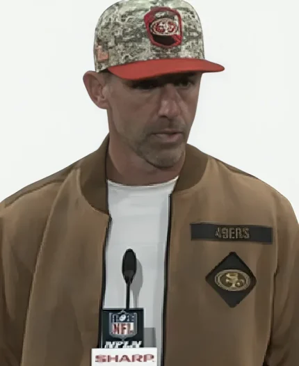 NFL Kyle Shanahan 49ers Salute To Service Bomber Jacket For Sale