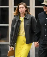 NYC 2025 Street Style Gigi Hadid Leather Jacket