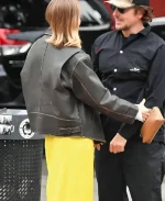 NYC Street Style Gigi Hadid Leather Jacket