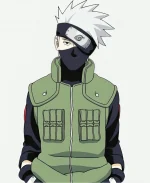 Naruto Kakashi Hatake Cotton Flak Green Zip Up Vest