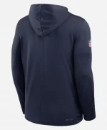 New England Patriots Nike Navy Sideline Pure Fury Performance Long Sleeve Hoodie T-Shirt