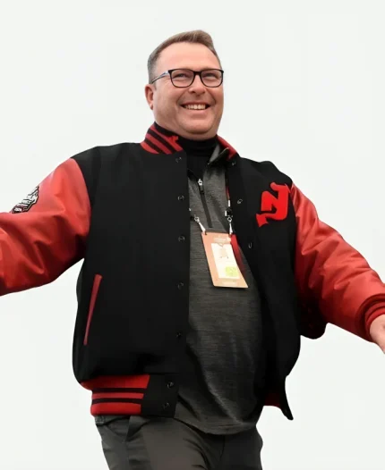 New Jersey Devils Stadium Series Black And Red Letterman Jacket