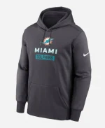 Nike Anthracite Miami Dolphins Toss Sweep Performance Hoodie