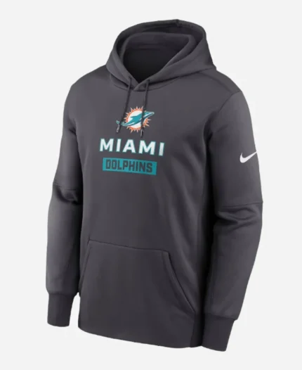 Nike Anthracite Miami Dolphins Toss Sweep Performance Hoodie