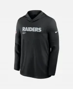 Nike Las Vegas Raiders Black Sideline Pure Fury Performance Long Sleeve Hoodie T-Shirt