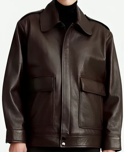 Nour Hammour Leather Drey Jacket