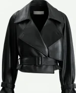Nour Hammour Leather Dupe Black Jacket