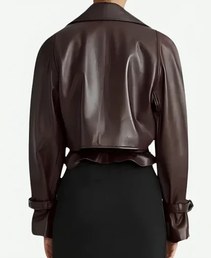 Nour Hammour Leather Dupe Jacket For Sale